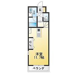トワクロッシェ ワンルームの間取図画像