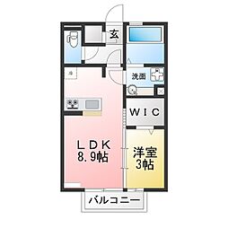 クールハイツ2 1LDKの間取図画像