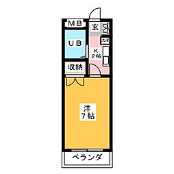 コーポまちや 1Kの間取図画像