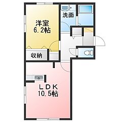 ヘーベルメゾンインサイド林島 1LDKの間取図画像