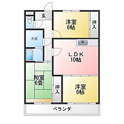 グランドール須崎 3LDKの間取図画像