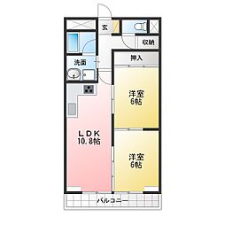 イーストエントピア 2LDKの間取図画像