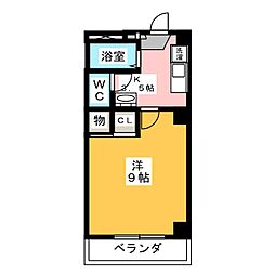 アメニティー中央 1Kの間取図画像