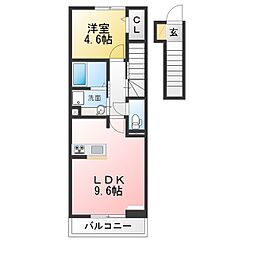 プラムフィールド東野町 1LDKの間取図画像