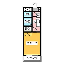 ジョワイユ21 1Kの間取図画像