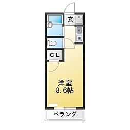 メゾン庄名2 ワンルームの間取図画像