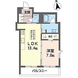 新築フジスター刈谷 1階1LDKの間取り