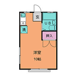 サンハイツ藤 2階ワンルームの間取り