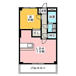 フロイデ天翔　Ｂ棟 1階1LDKの間取り