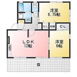 ハイカムールあすかB 3DKの間取図画像