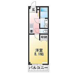 T-SQUARE 1Kの間取図画像