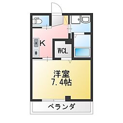 新築ベイコート高浜 1Kの間取図画像