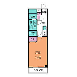 ハイツ田戸2 1Kの間取図画像