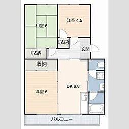 メゾンタカクラ 3DKの間取図画像