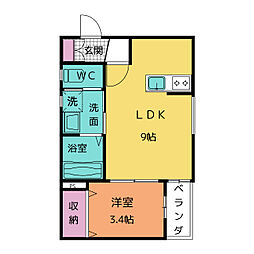 Verde東陽 1LDKの間取図画像