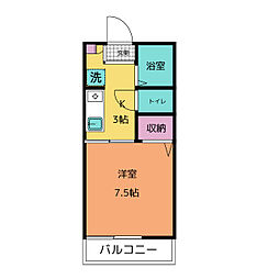 ソレイユ東刈谷A棟 1Kの間取図画像