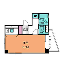 サンライフビル 1Kの間取図画像