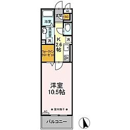 フォンターナ刈谷 1Kの間取図画像