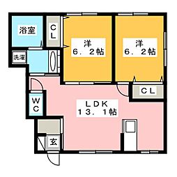 久苑 2LDKの間取図画像