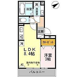 レグルス東刈谷 1LDKの間取図画像