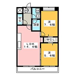 SuncourtTsuiji 2LDKの間取図画像