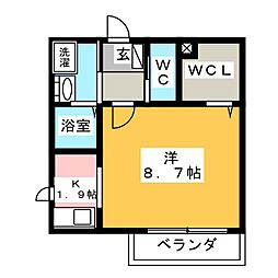 シャルム大正 1Kの間取図画像