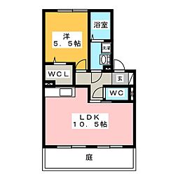 ドムス泉田B 1LDKの間取図画像