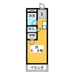 メゾン勝川 ワンルームの間取図画像