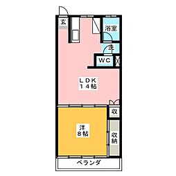 ジードルンク 1LDKの間取図画像