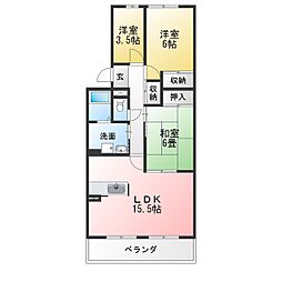 サニーコート勝川北 3LDKの間取図画像