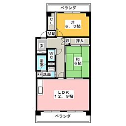 フレグランス春日井 2LDKの間取図画像
