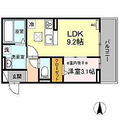 ティアレ 1LDKの間取図画像