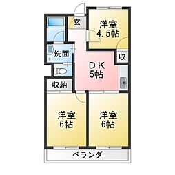 リンピア長斉 3DKの間取図画像