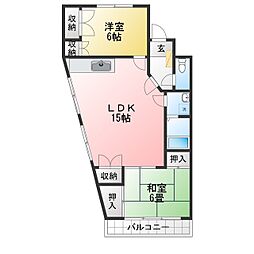 ルシエ春日井 2LDKの間取図画像