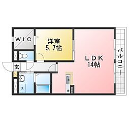 N・K・ドミール1 1LDKの間取図画像