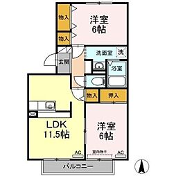 フレマリール安藤 2LDKの間取図画像