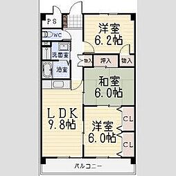 メゾンウィング 3LDKの間取図画像