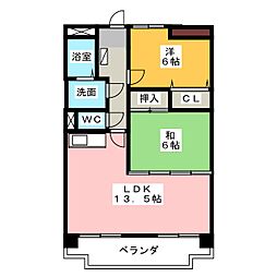 サンモール茂 2LDKの間取図画像