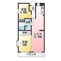 ボナールU 2LDKの間取図画像