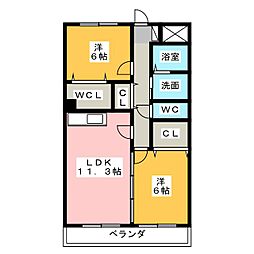 ヴィンヤード 2LDKの間取図画像