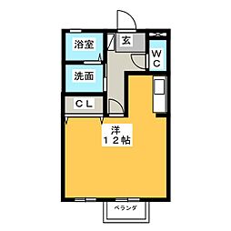 サンセール中切 ワンルームの間取図画像