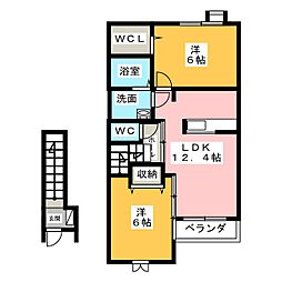 サピー純1 2LDKの間取図画像