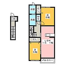 ポンドトロワＢ  ｜ 愛知県あま市七宝町秋竹松原（賃貸アパート2LDK・2階・54.67㎡） その2