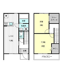 MAISONETTE LAND 渕高駅 Ｂ 1階2LDKの間取り