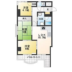 サンスティ協和 3LDKの間取図画像