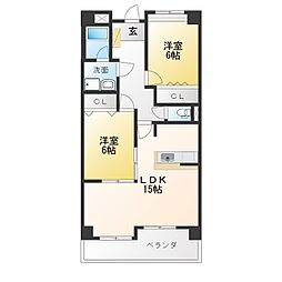 ソル・レヴェンテ 2LDKの間取図画像