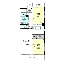 パークサイド津島 2LDKの間取図画像