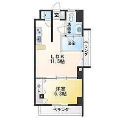 SKビルディング8 1LDKの間取図画像