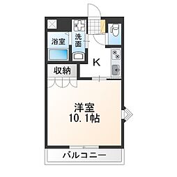 サンハイムM&H 1Kの間取図画像
