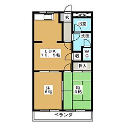 グリーンガーデン立込 3DKの間取図画像